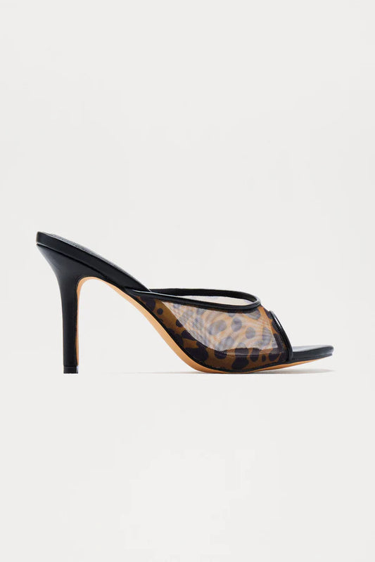 Pauline Mesh Mules - Leopard